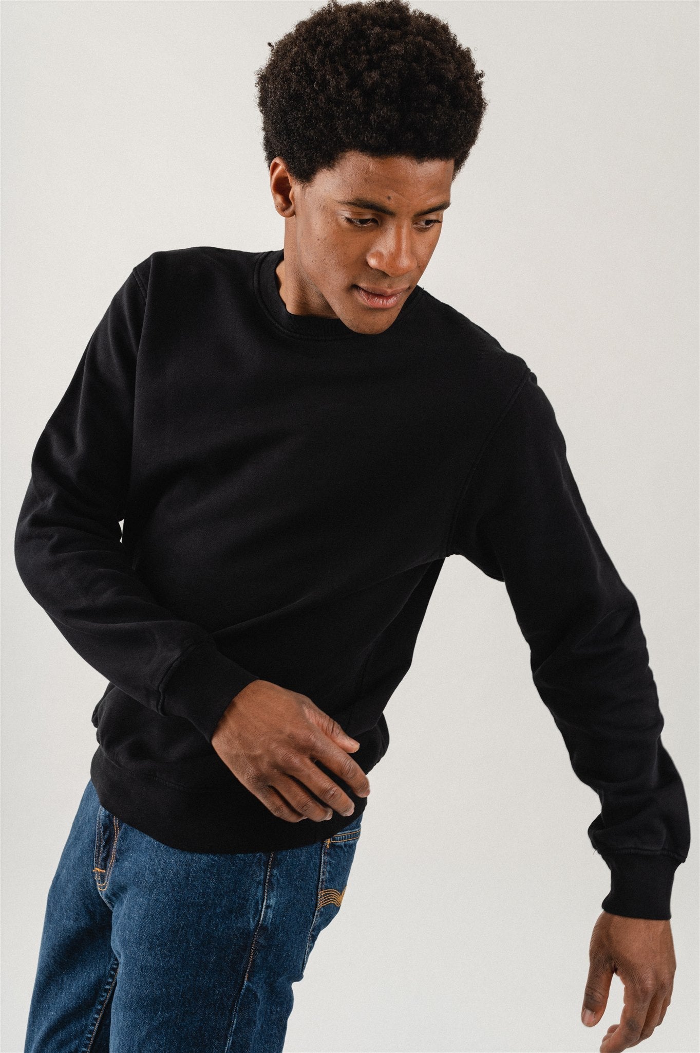 Sweat en coton bio | noir "Deep black"