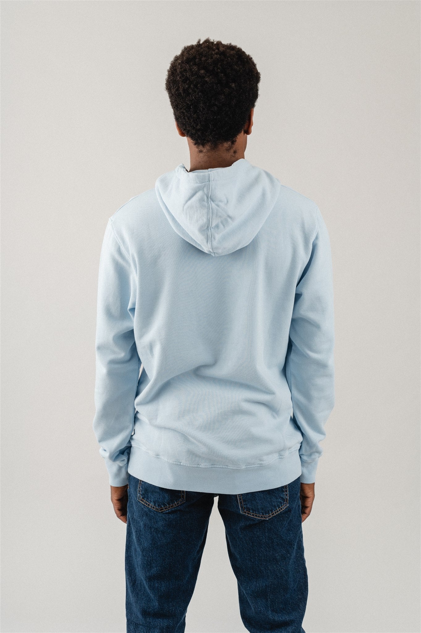 Sweat à capuche en coton bio | bleu 'Polar blue'