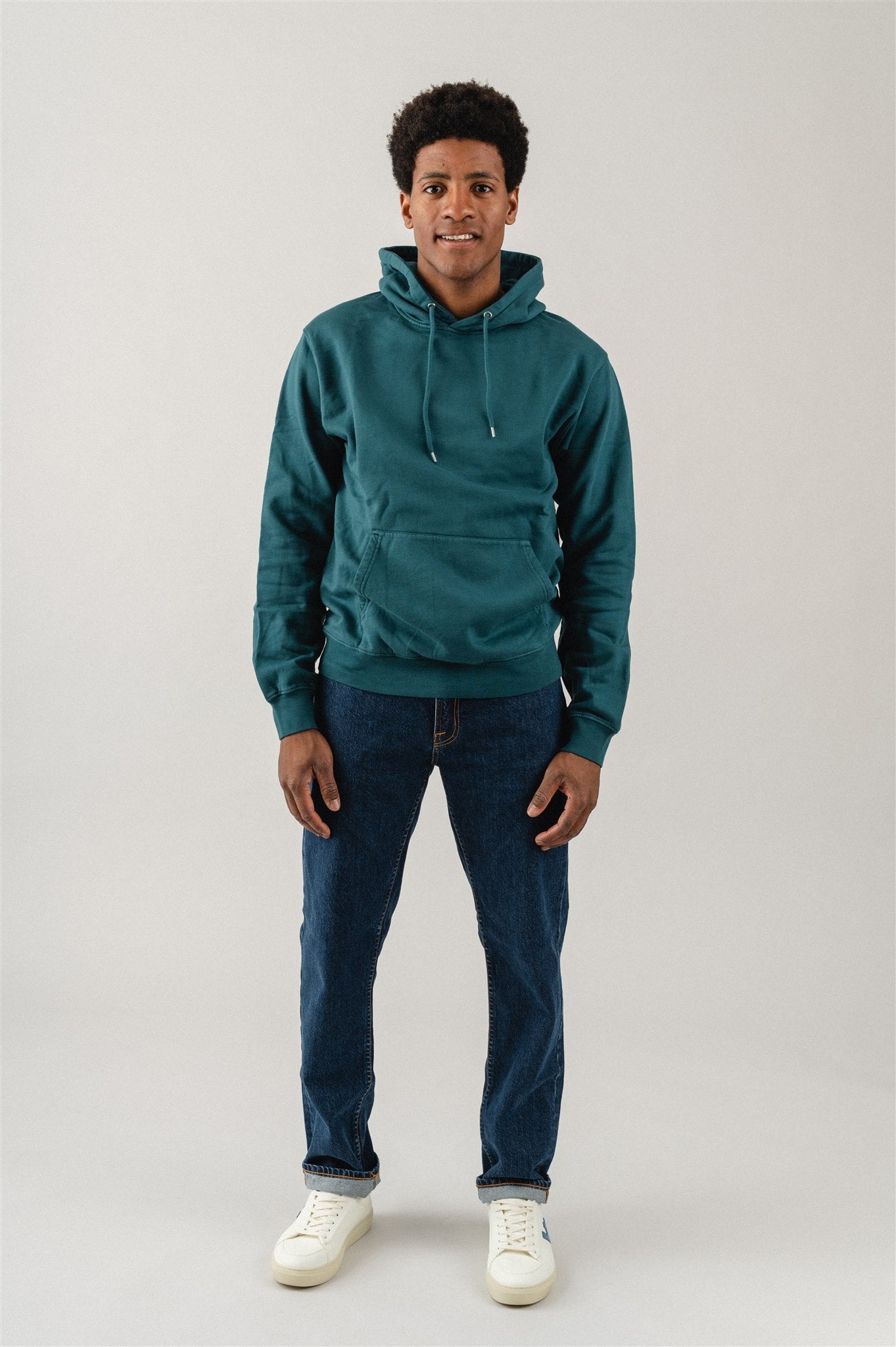 Sweat à capuche  en coton bio | vert turquoise "Ocean Green"
