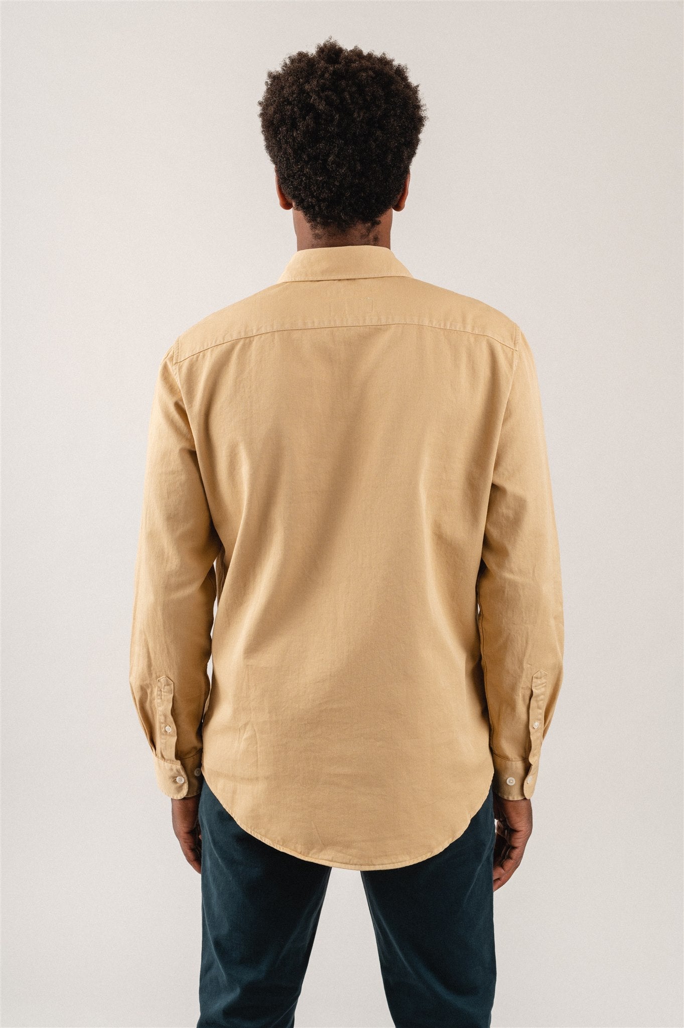 Chemise beige en coton bio - John Everyday Shirt Faded Sun