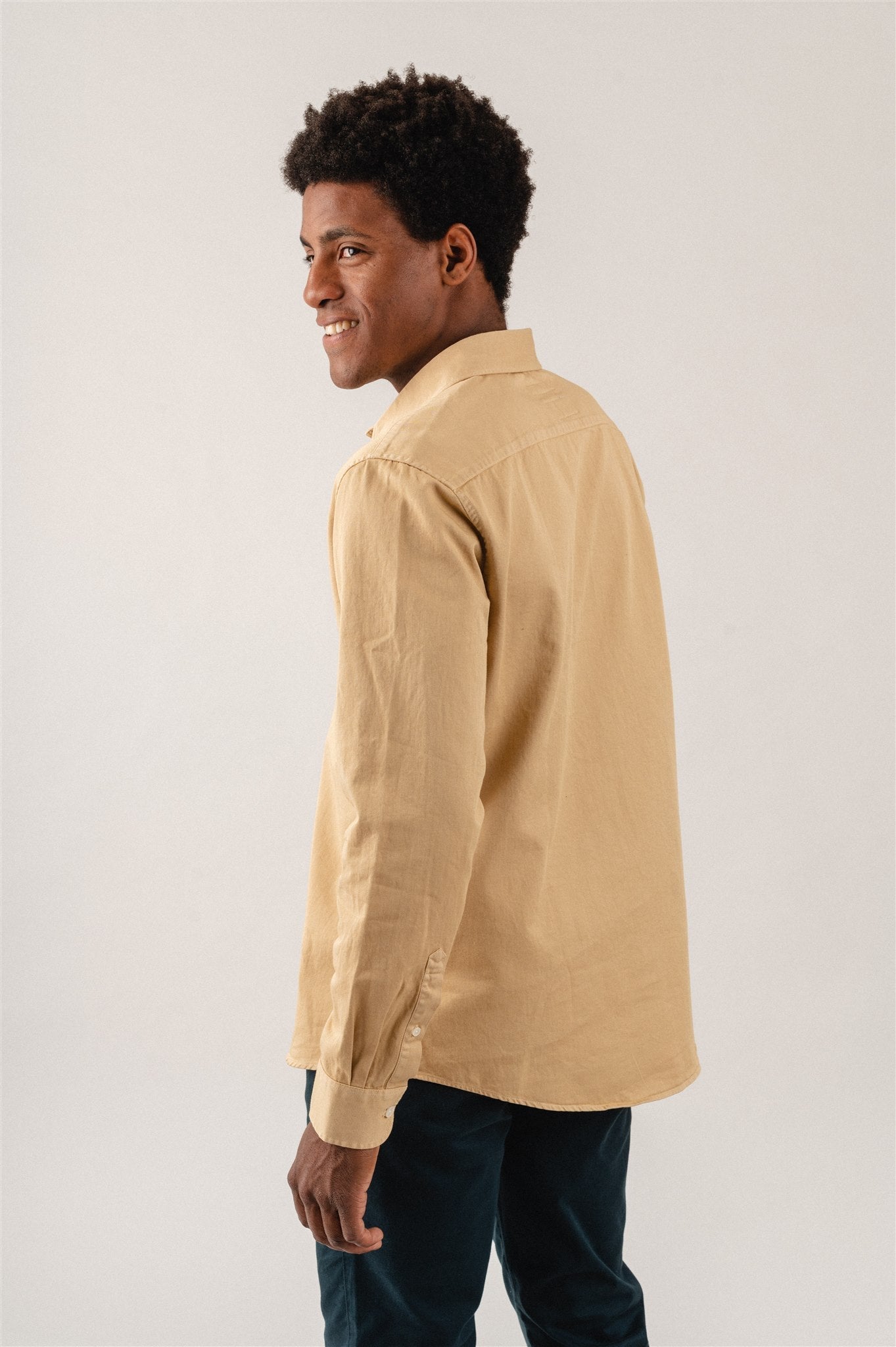 Chemise beige en coton bio - John Everyday Shirt Faded Sun