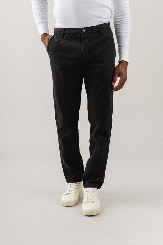 Chino noir en coton bio - chuck black jet