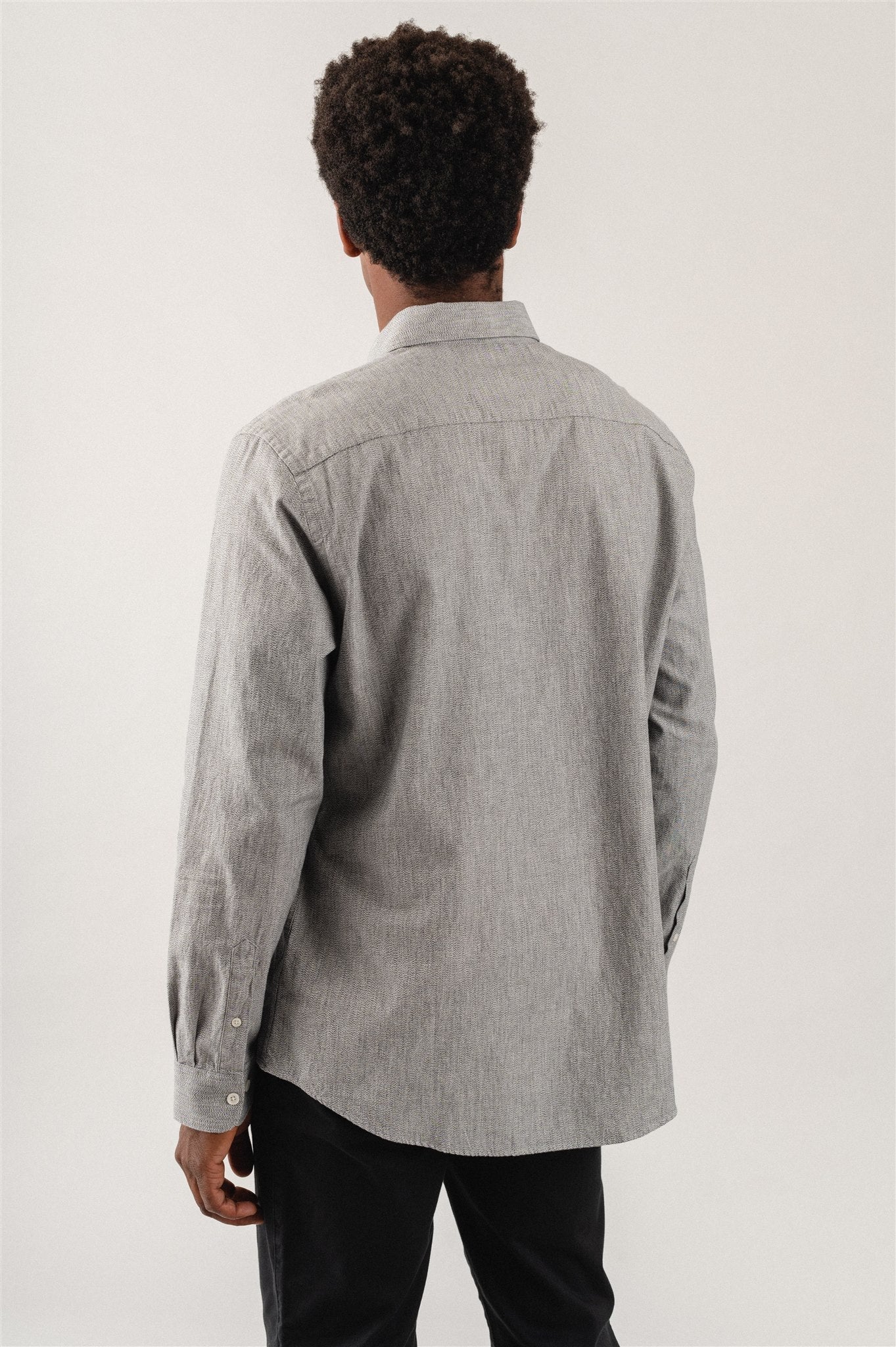 Chemise chinée en coton bio - John Salt And Pepper Blackmelange