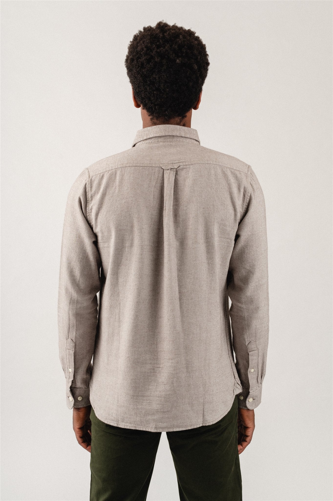 Chemise marron clair en flanelle de coton bio - Larch Friar Brown