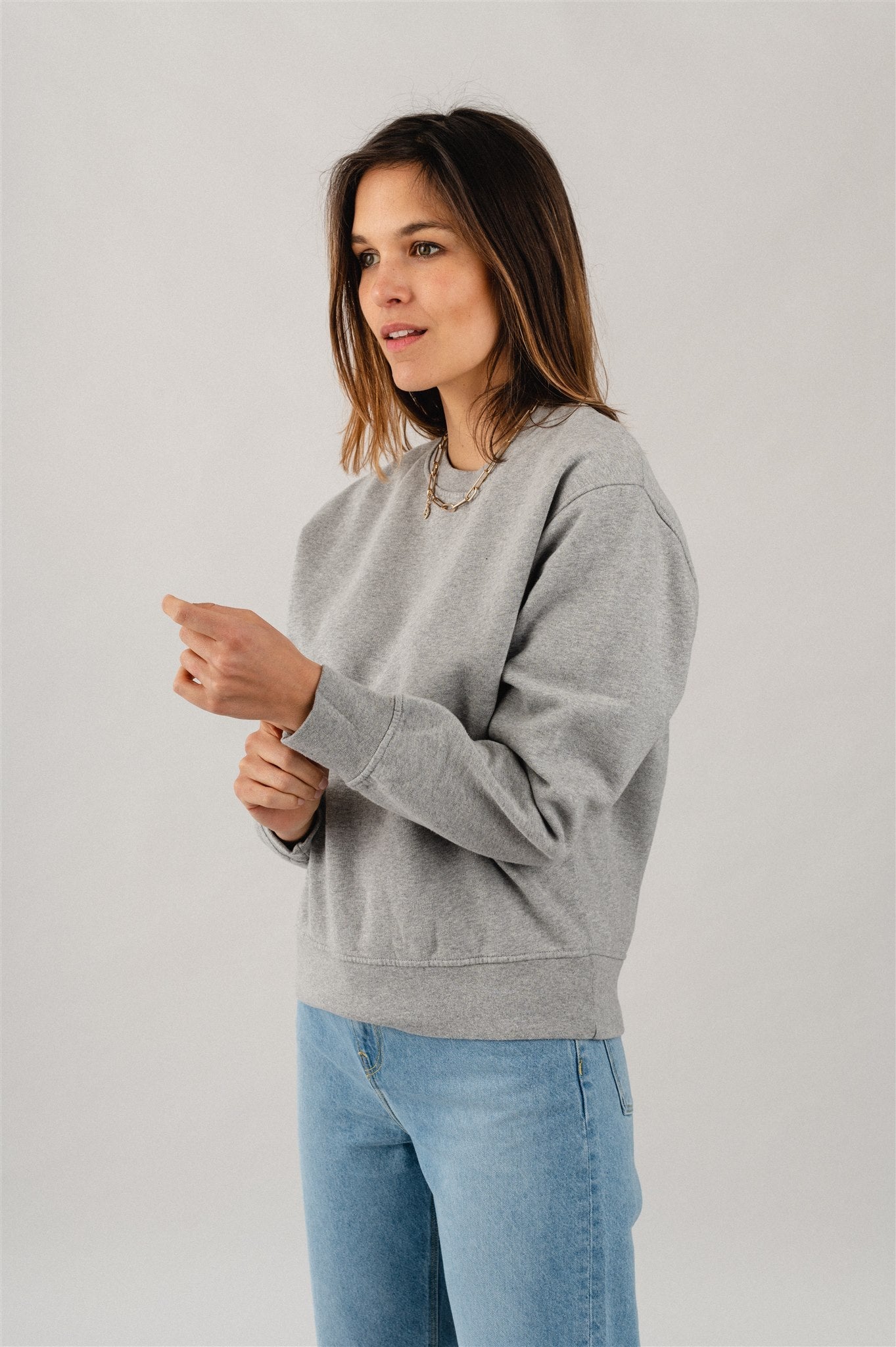 Sweat en coton bio | gris "Heather Grey"