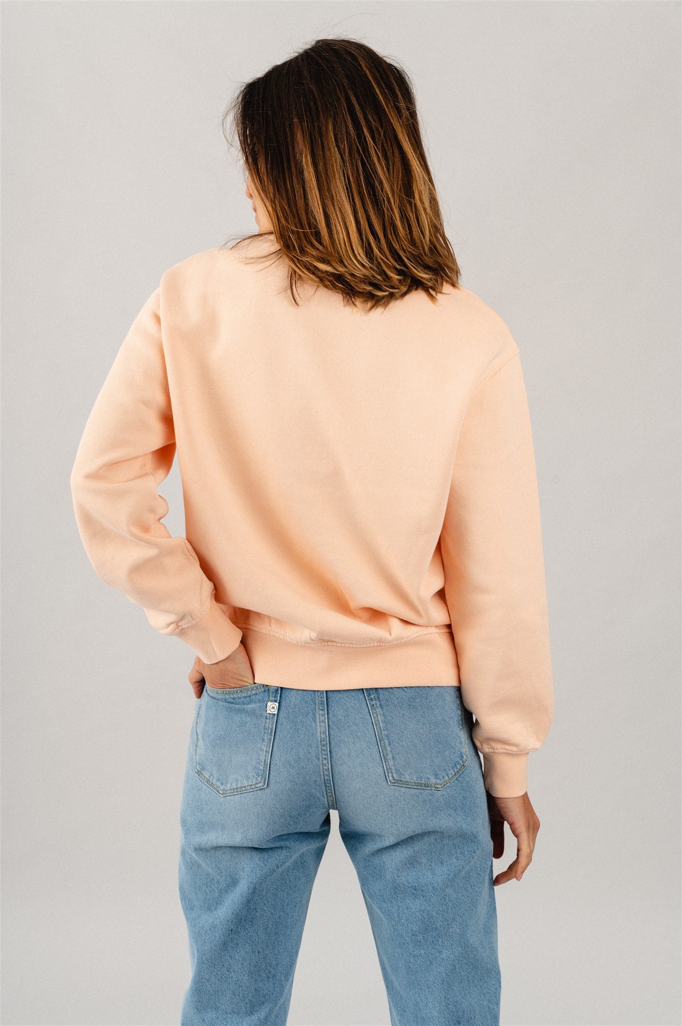 Sweat femme pêche en coton bio - Paradise peach