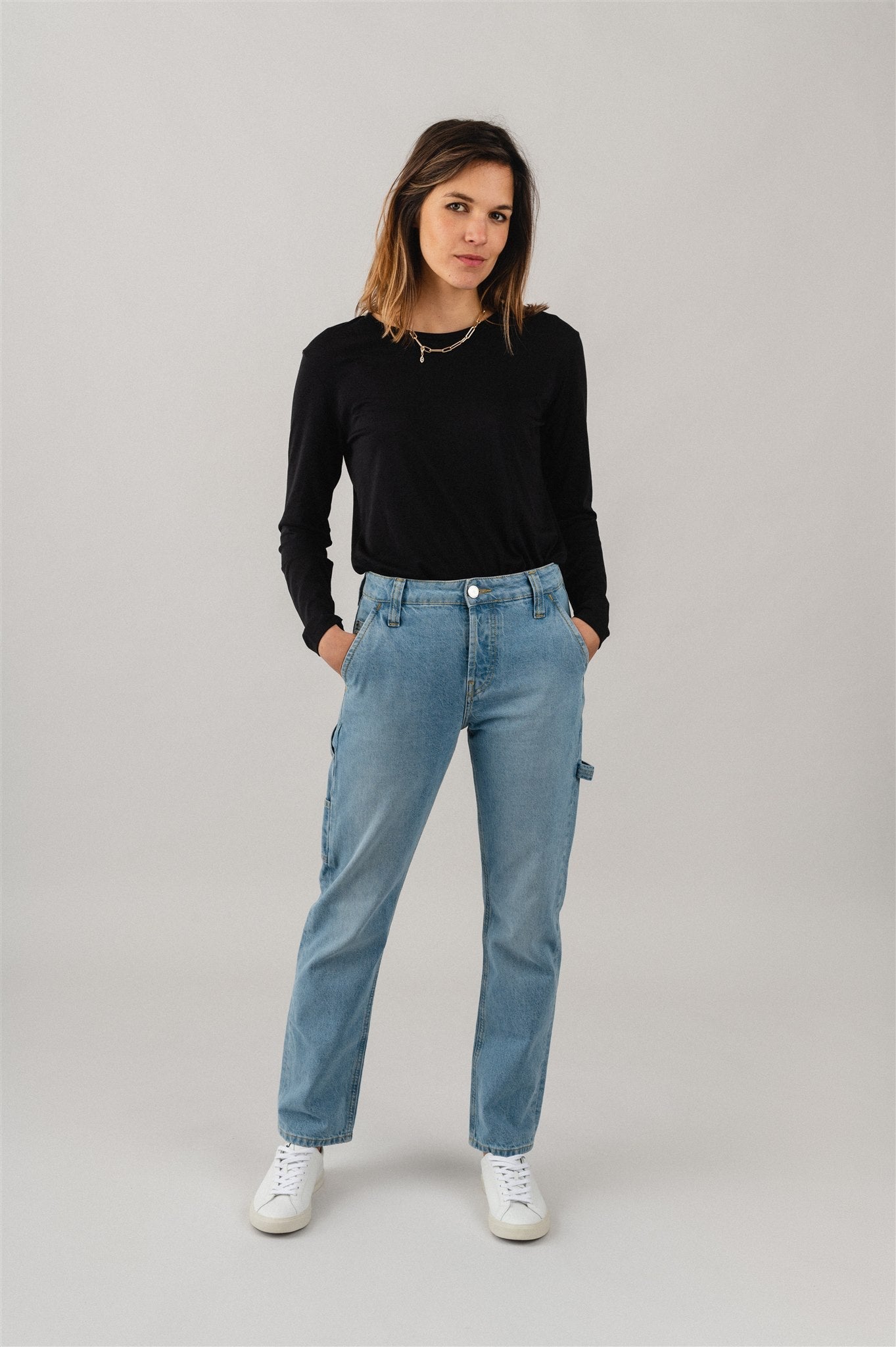 Jean cargo droit en coton bio et coton recyclé - Will Works Heavy Stone
