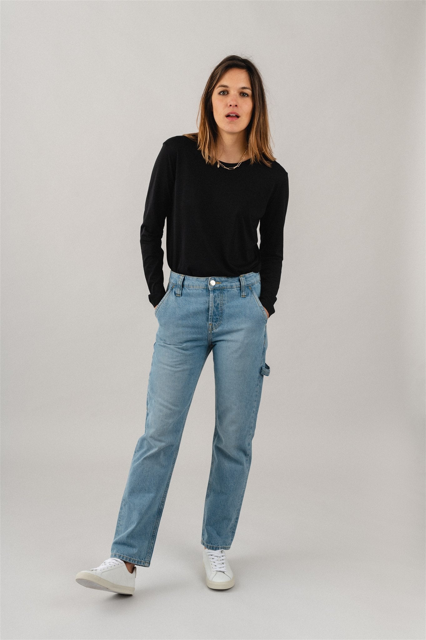 Jean cargo droit en coton bio et coton recyclé - Will Works Heavy Stone