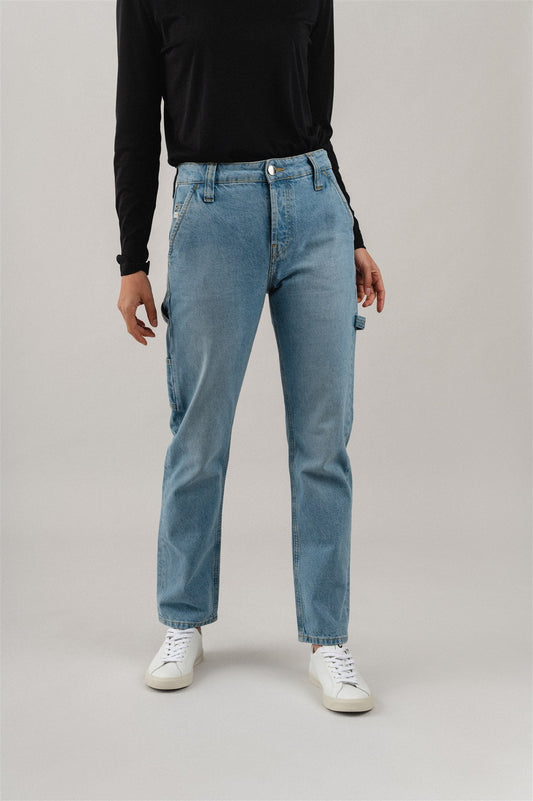 Jean cargo droit en coton bio et coton recyclé - Will Works Heavy Stone