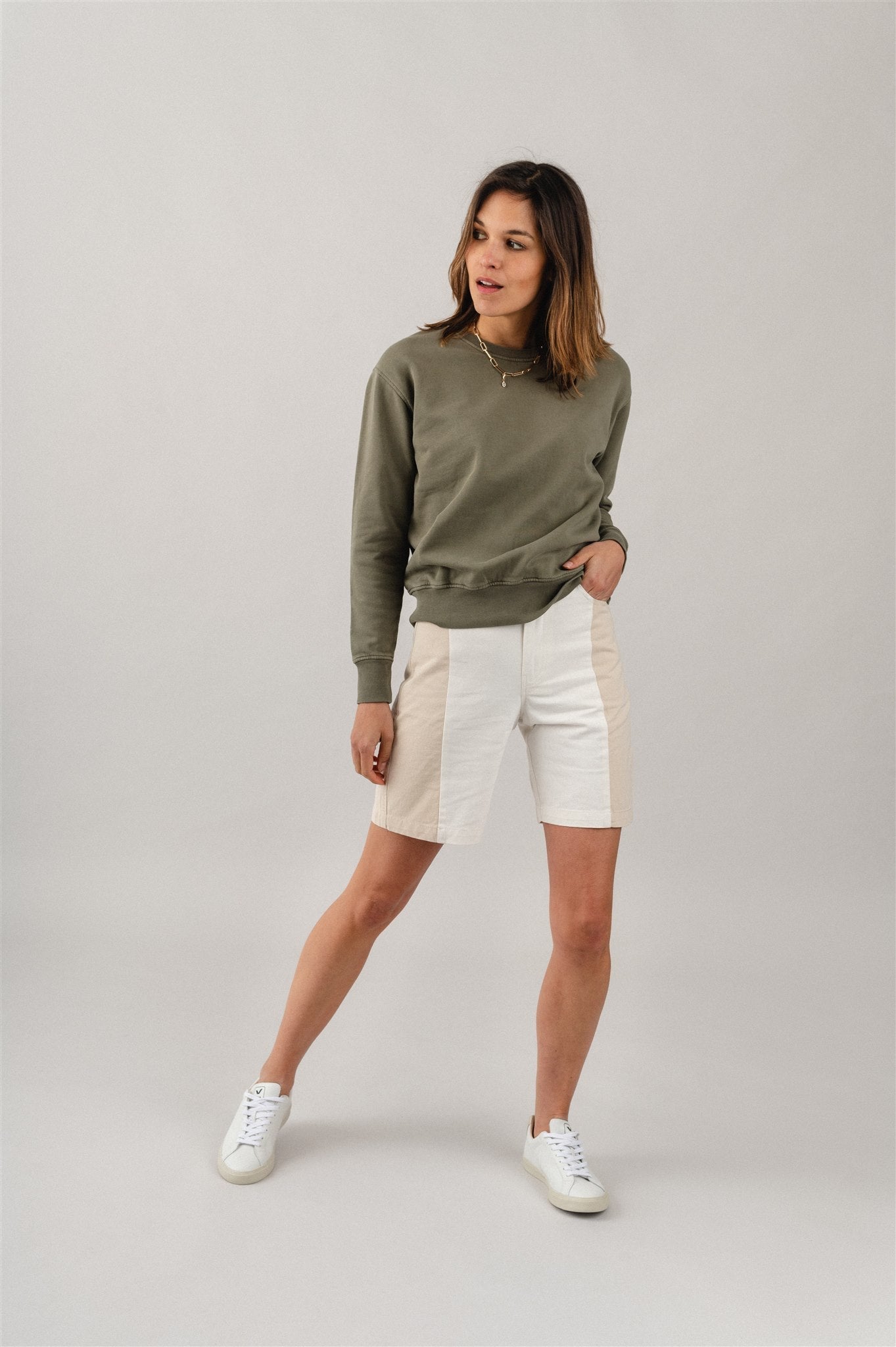 Short bicolore en coton bio - PATCHED JASMINE SHORTS