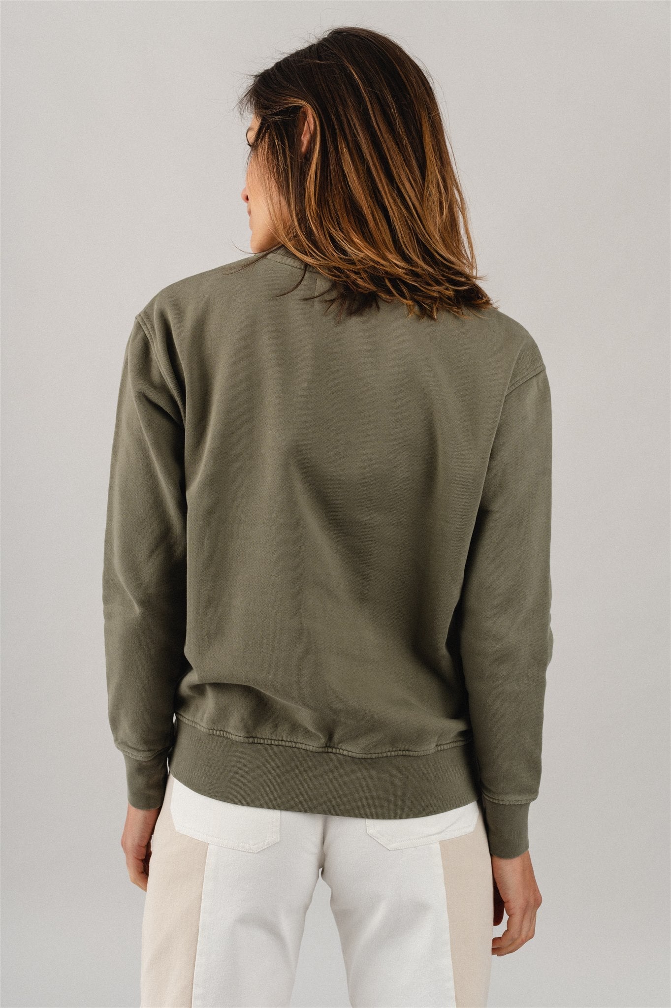 Sweat olive en coton bio - dusty olive