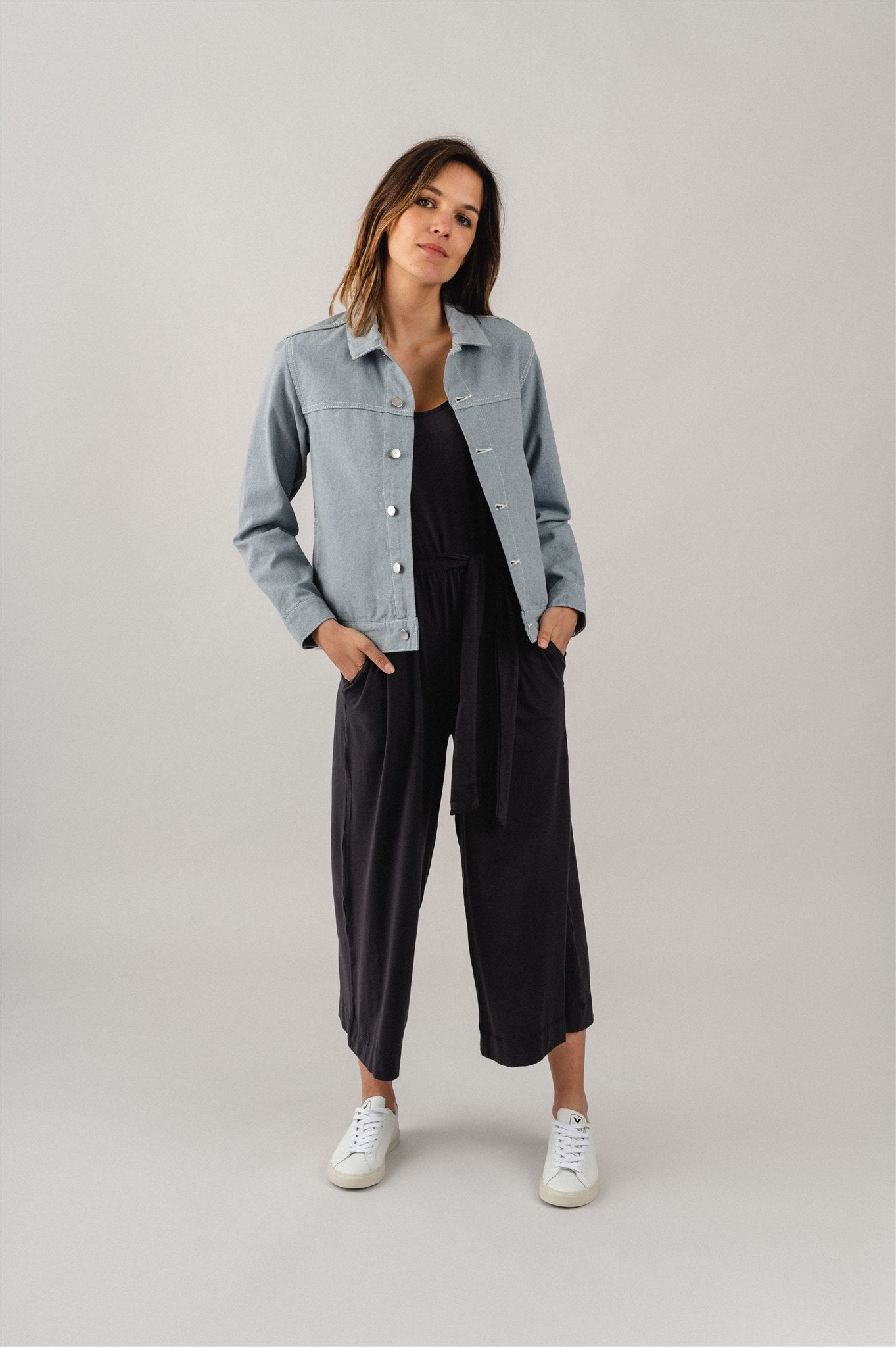 Veste en jean en coton recyclé et coton bio non teint - Jodi Jacket undyed