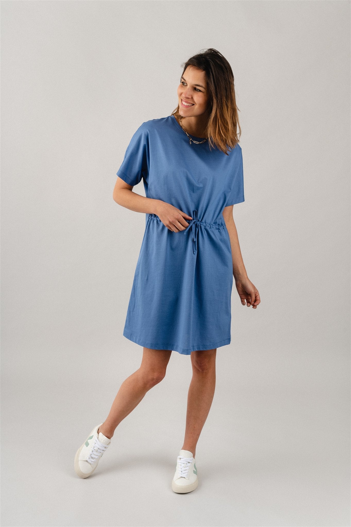 Robe bleu clair en coton bio - ceydaa mercerized cloudbusting