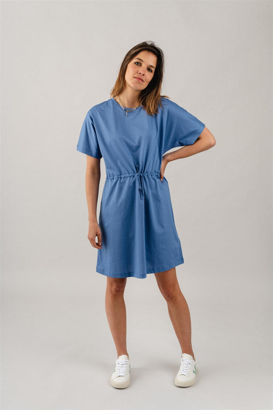 Robe bleu clair en coton bio - ceydaa mercerized cloudbusting