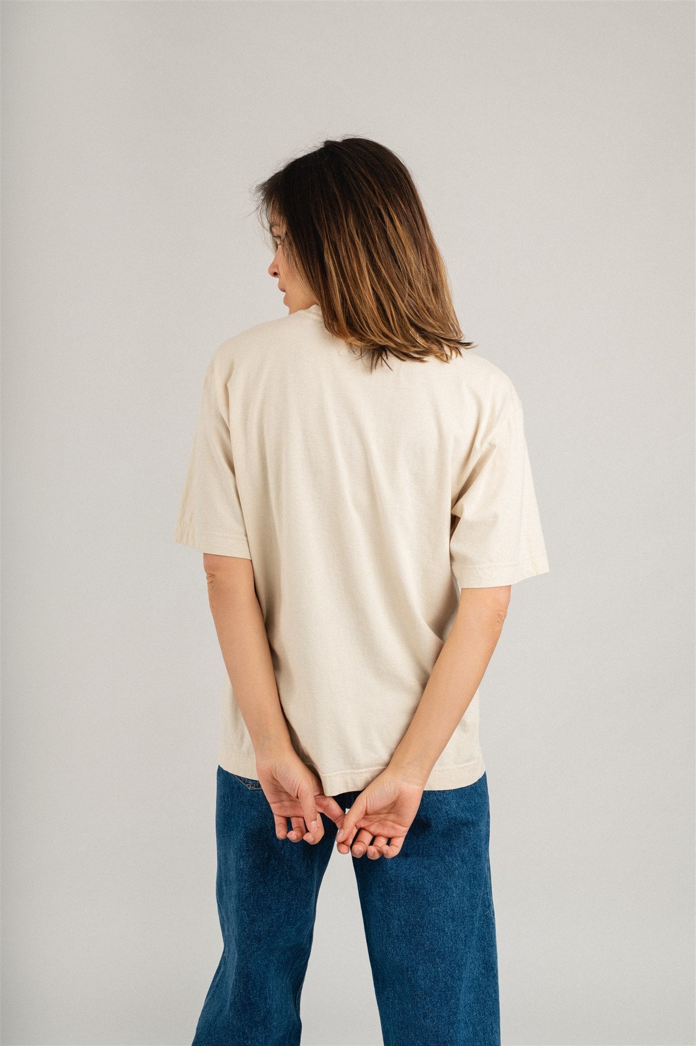 T-shirt manches courtes oversize en coton bio | écru "oversized t-shirt ivory white"