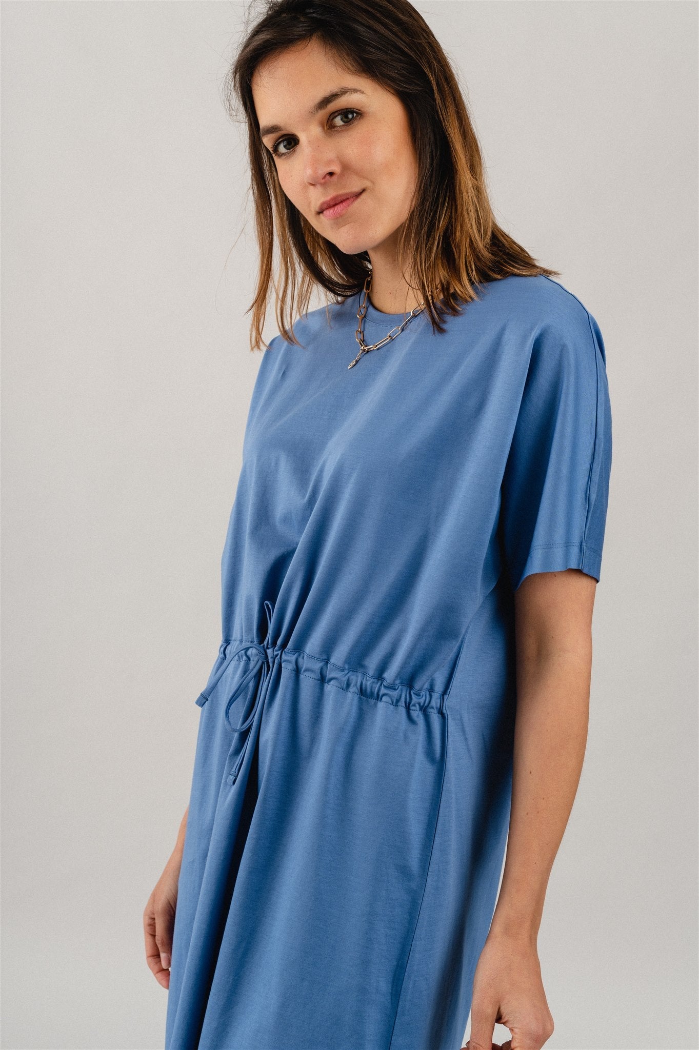 Robe bleu clair en coton bio - ceydaa mercerized cloudbusting