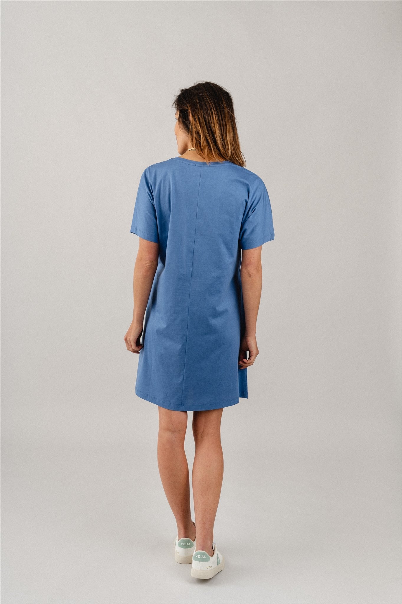 Robe bleu clair en coton bio - ceydaa mercerized cloudbusting