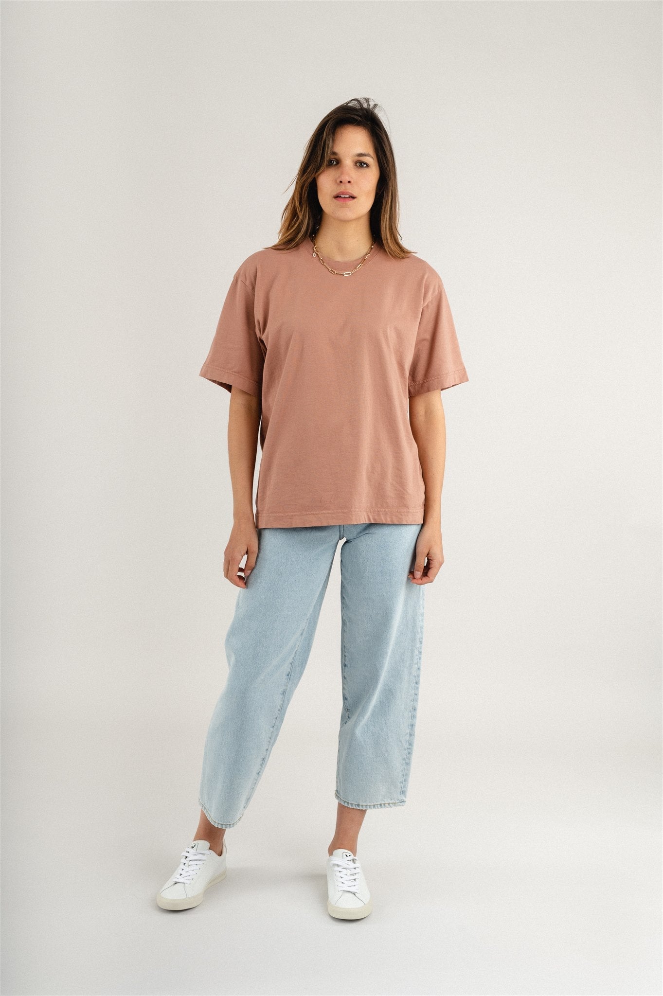T-shirt oversize en coton bio | rose "women oversized t-shirt rosewood mist"