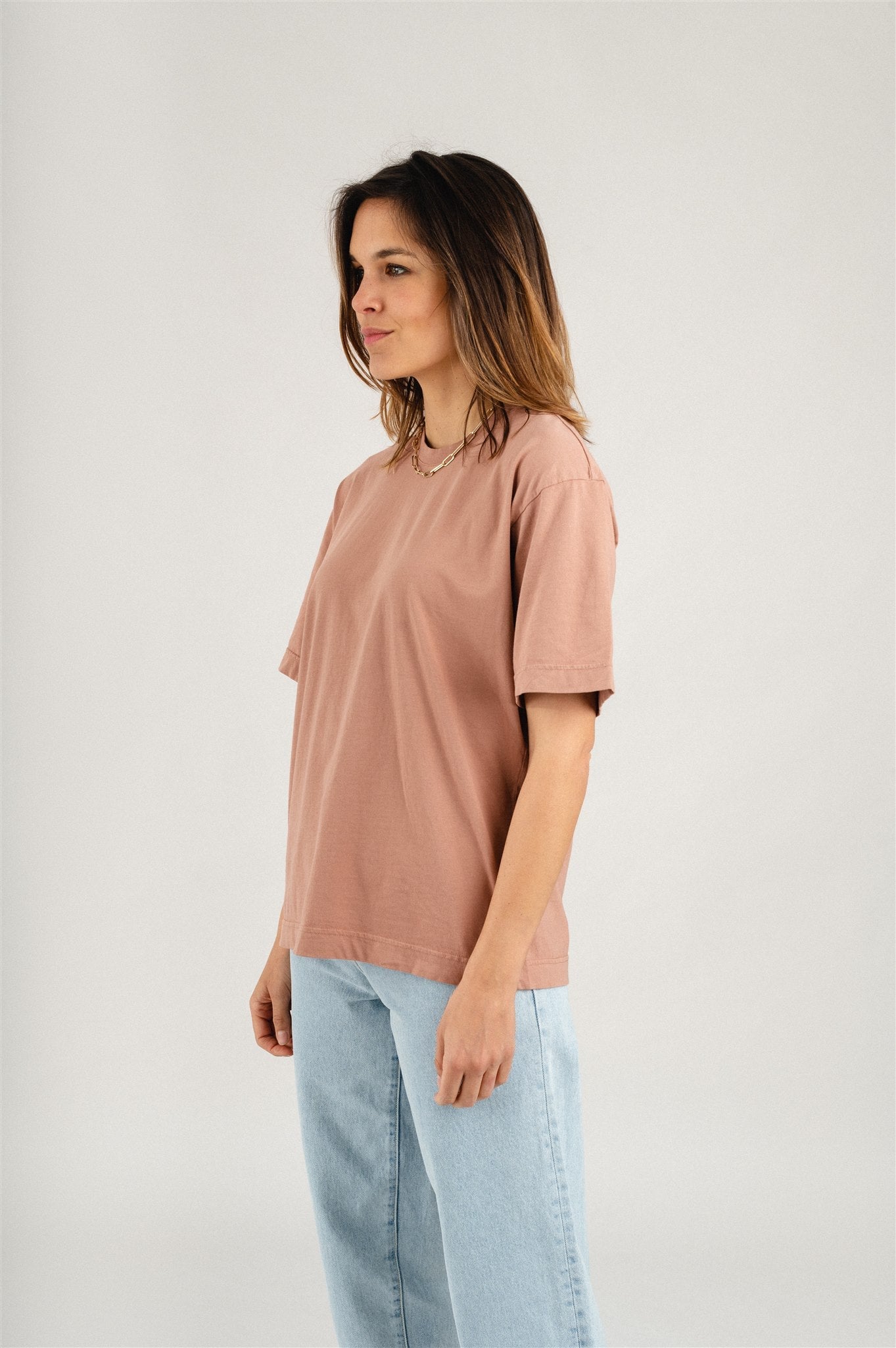 T-shirt oversize en coton bio | rose "women oversized t-shirt rosewood mist"