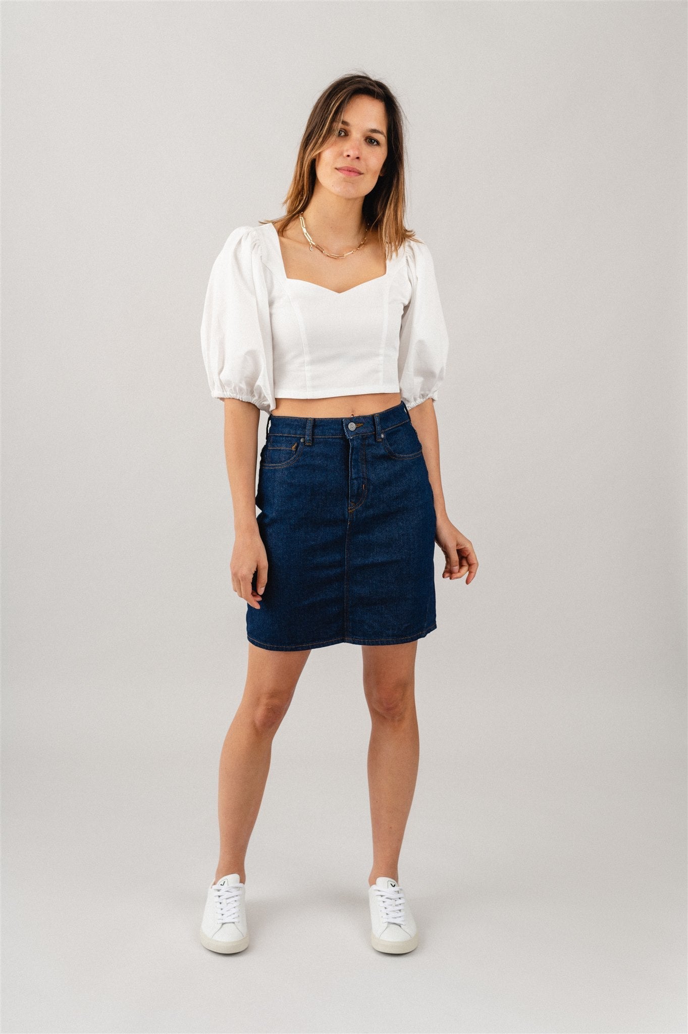 Jupe en jean brut en coton bio - aava ra