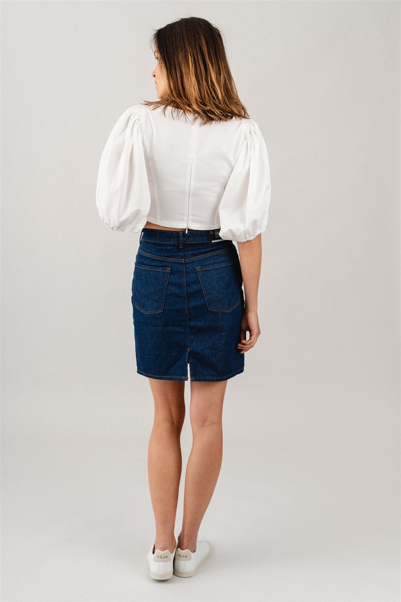 Jupe en jean brut en coton bio - aava ra