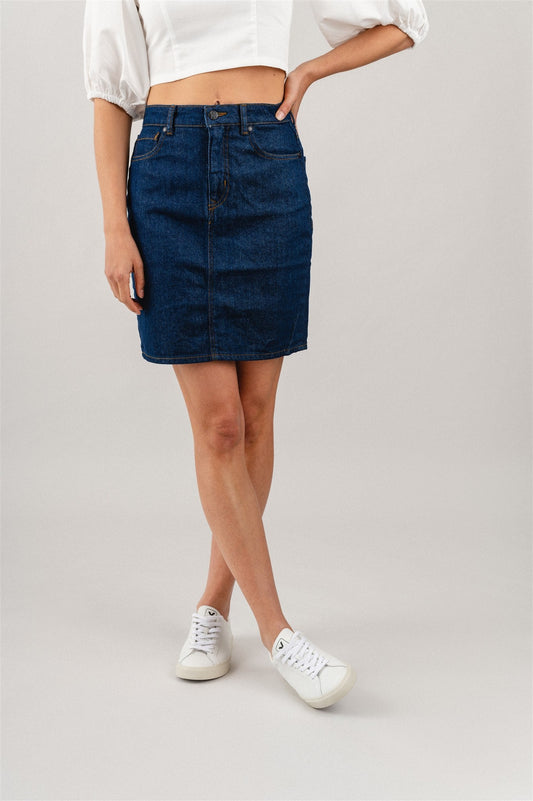 Jupe en jean brut en coton bio - aava ra