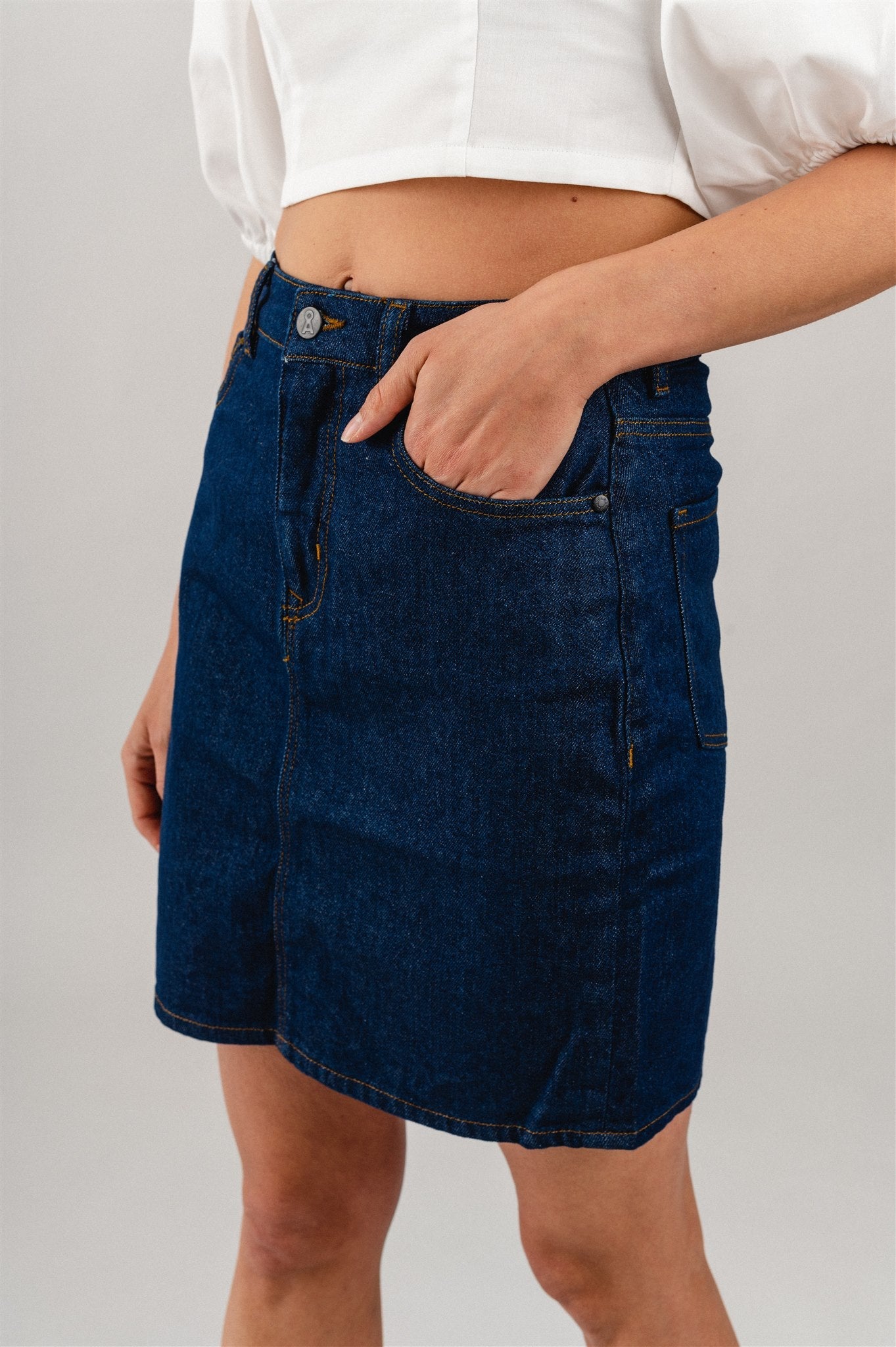 Jupe en jean brut en coton bio - aava ra