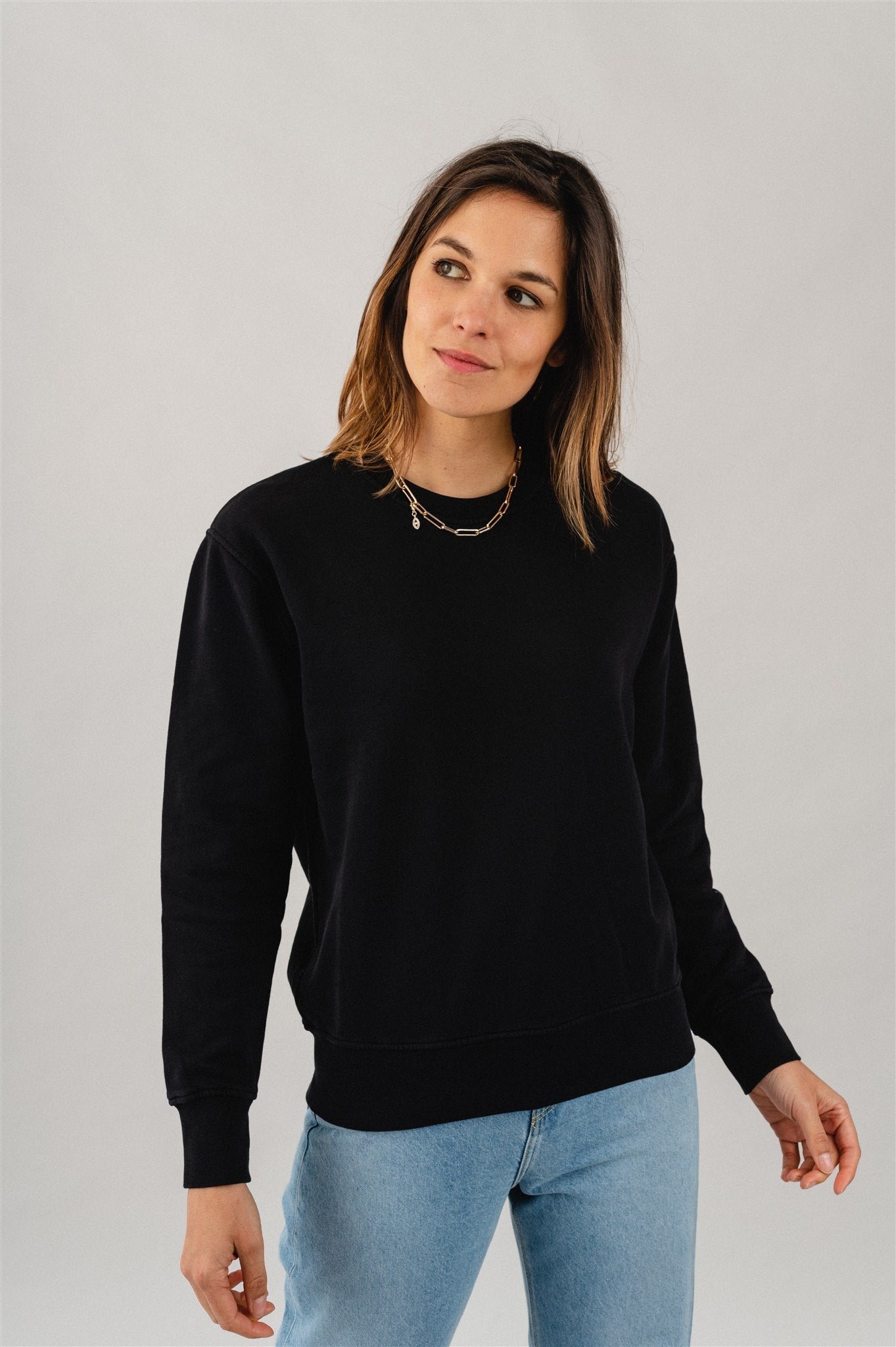 Sweat en coton bio | noir "Deep Black"