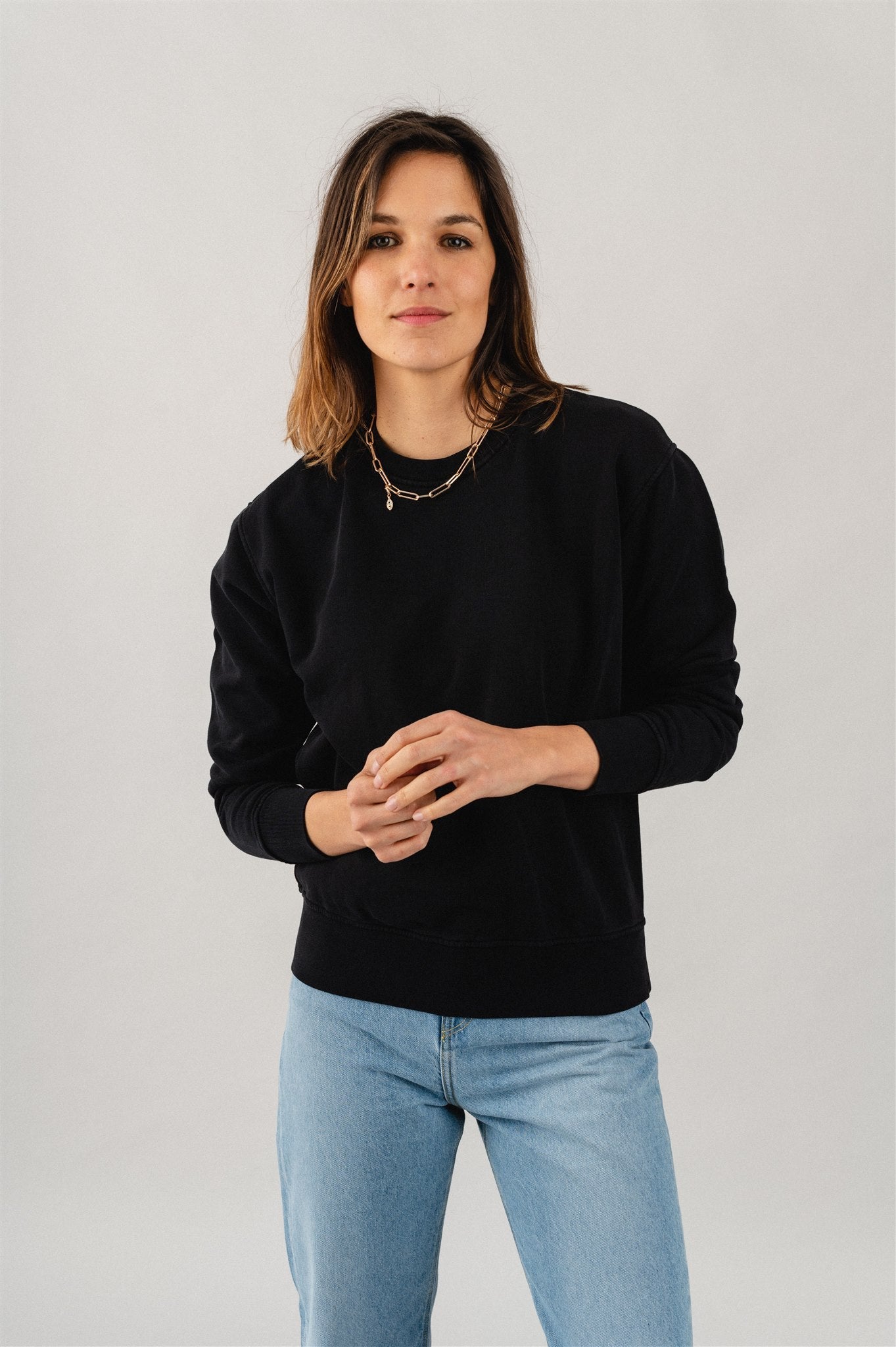 Sweat en coton bio | noir "Deep Black"