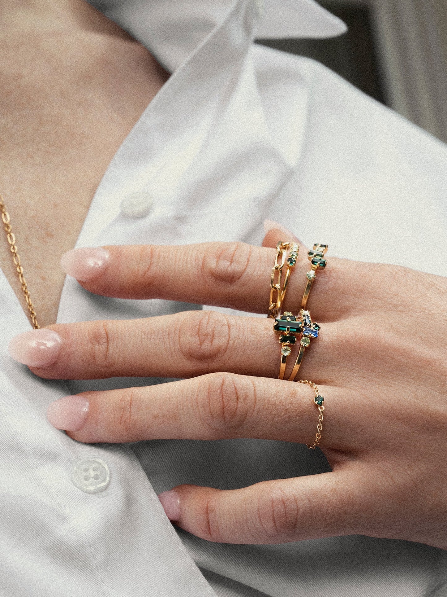 Bague en plaqué or certifié | "bague salomon - émeraude"