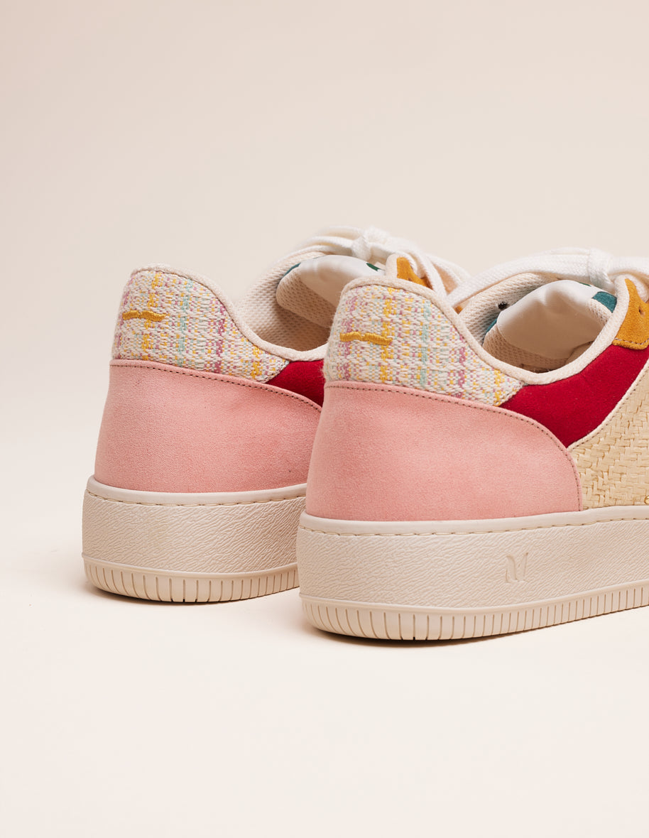 Baskets basses en suède et cuir certifié | Multicolore "maxence f camel écru ocre"