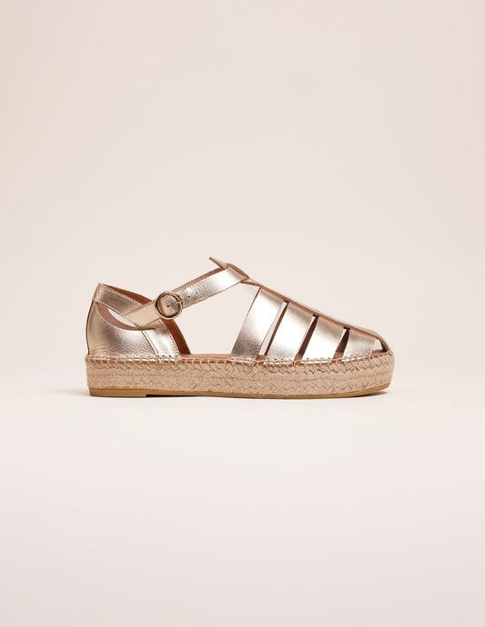 Sandales en cuir certifié | doré "thais cuir doré"