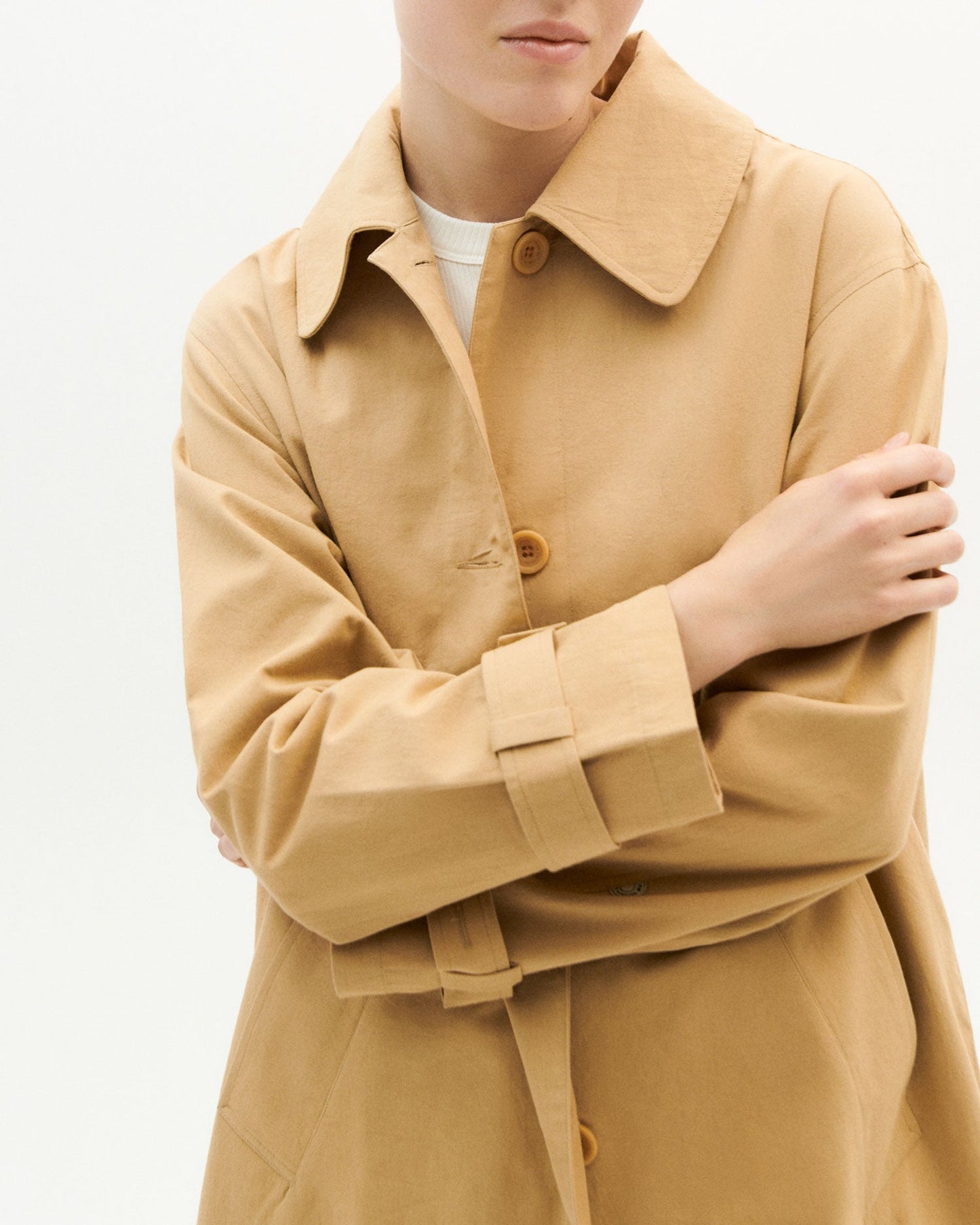 Trench long camel en coton bio - macarena jacket camel