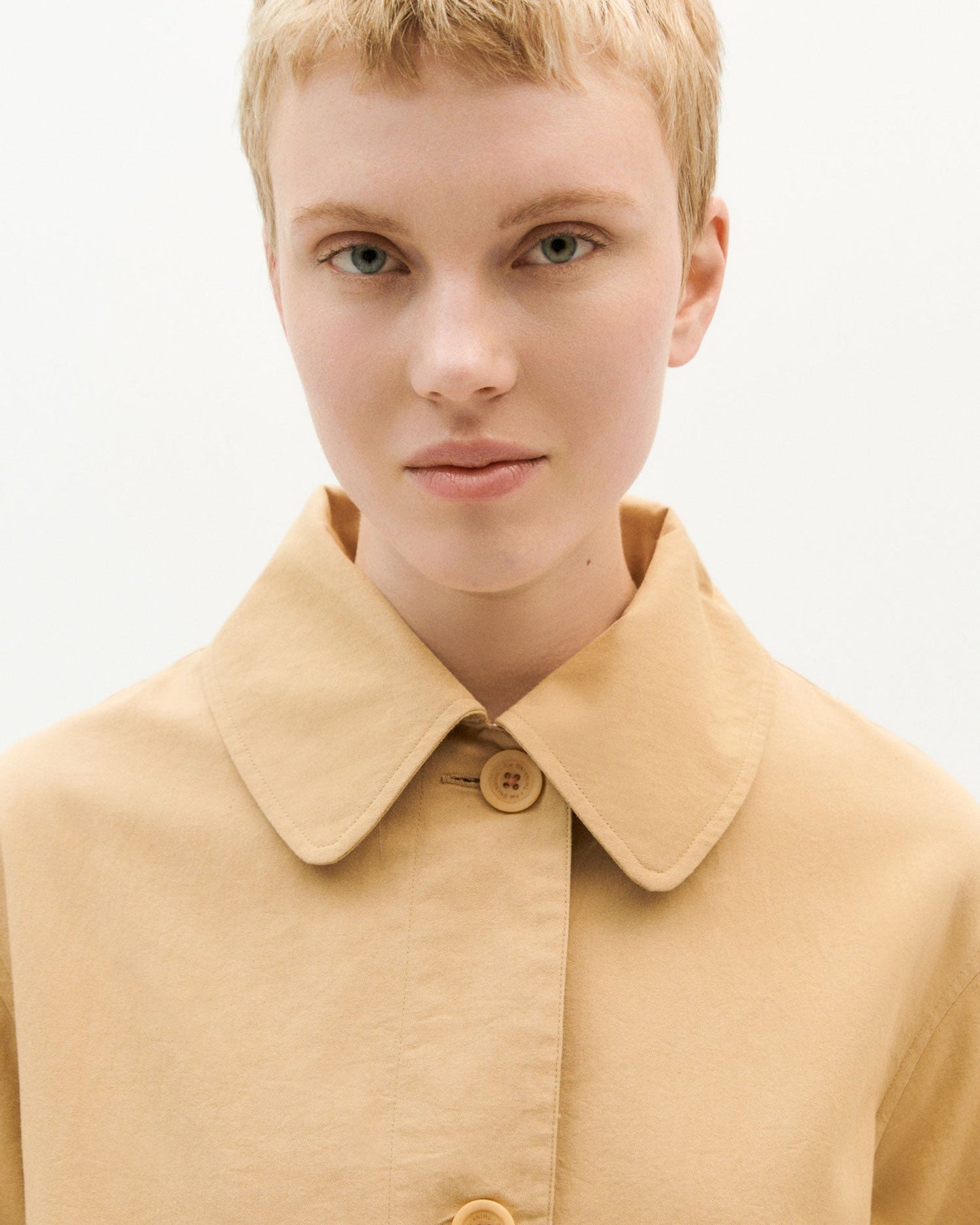 Trench long camel en coton bio - macarena jacket camel