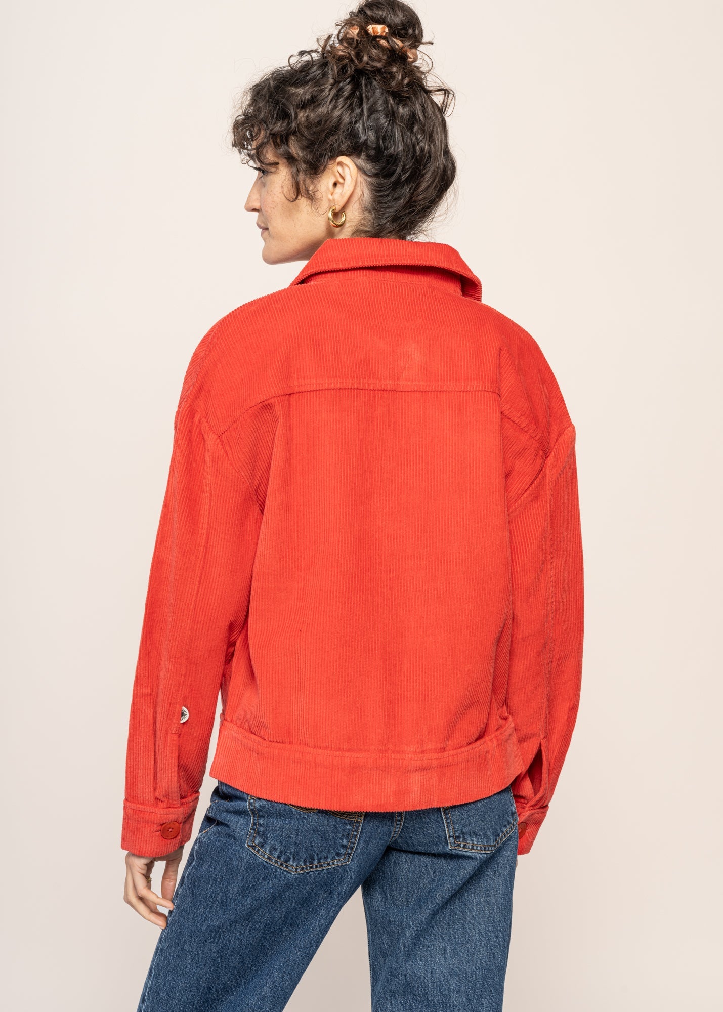 Veste en coton biologique | rouge "goji corduroy frans jacket"