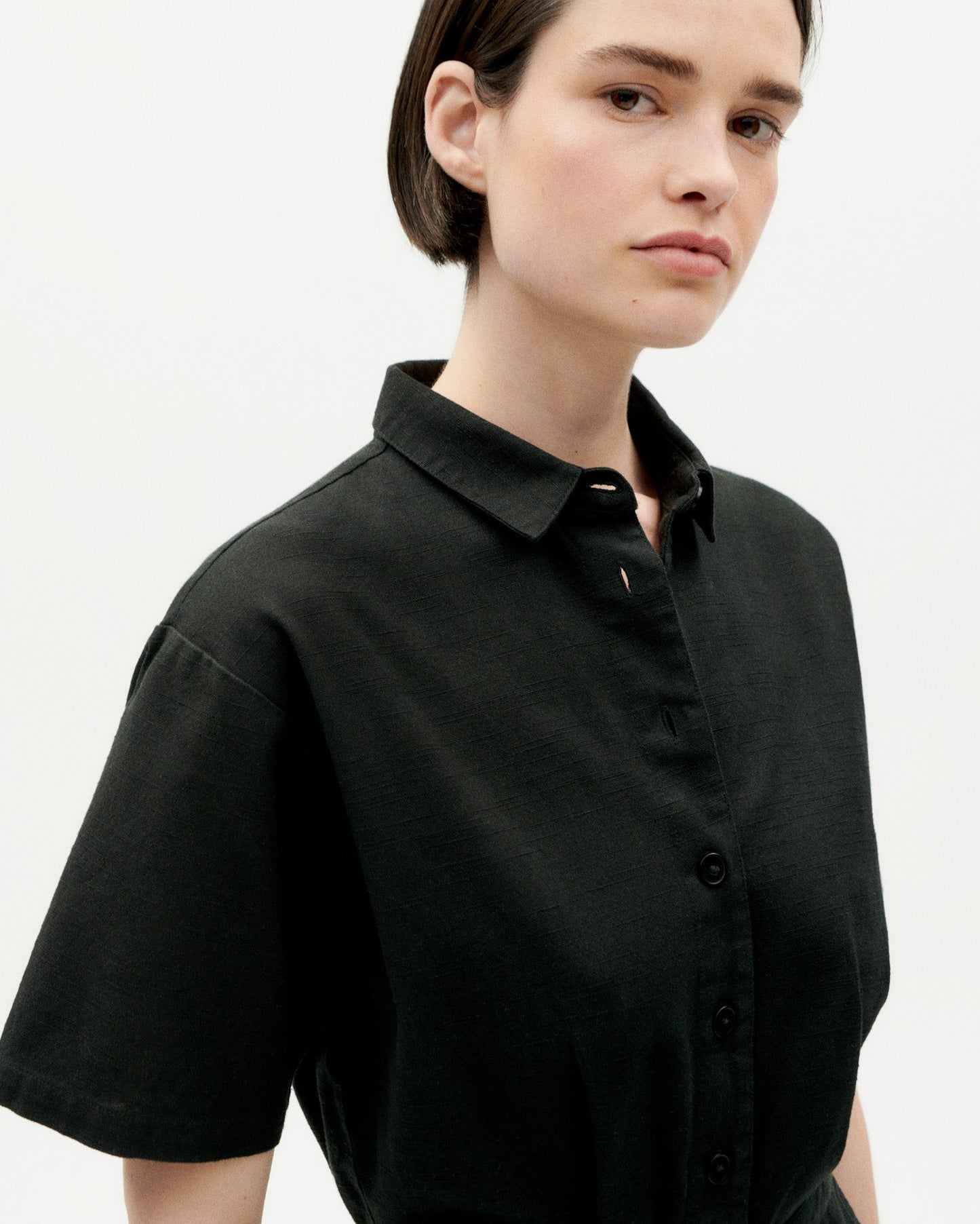 Combishort en coton bio | Noir "black agata"