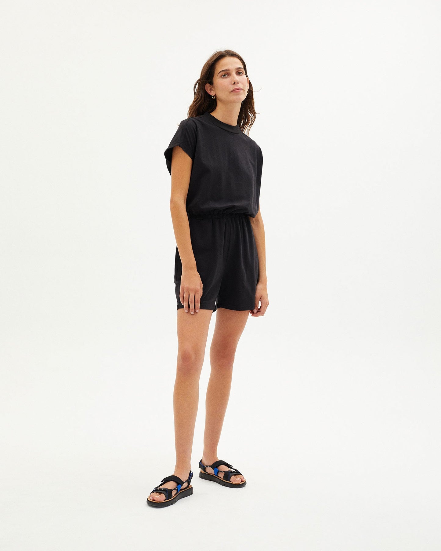 Combishort noire en coton bio - black voltaire