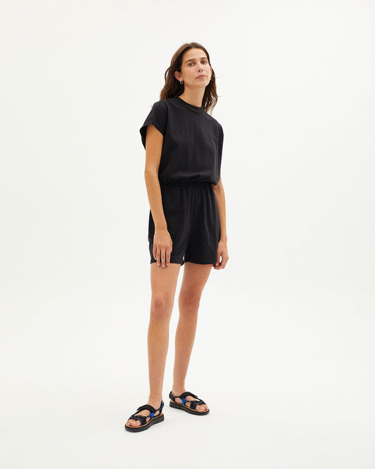 Combishort noire en coton bio - black voltaire
