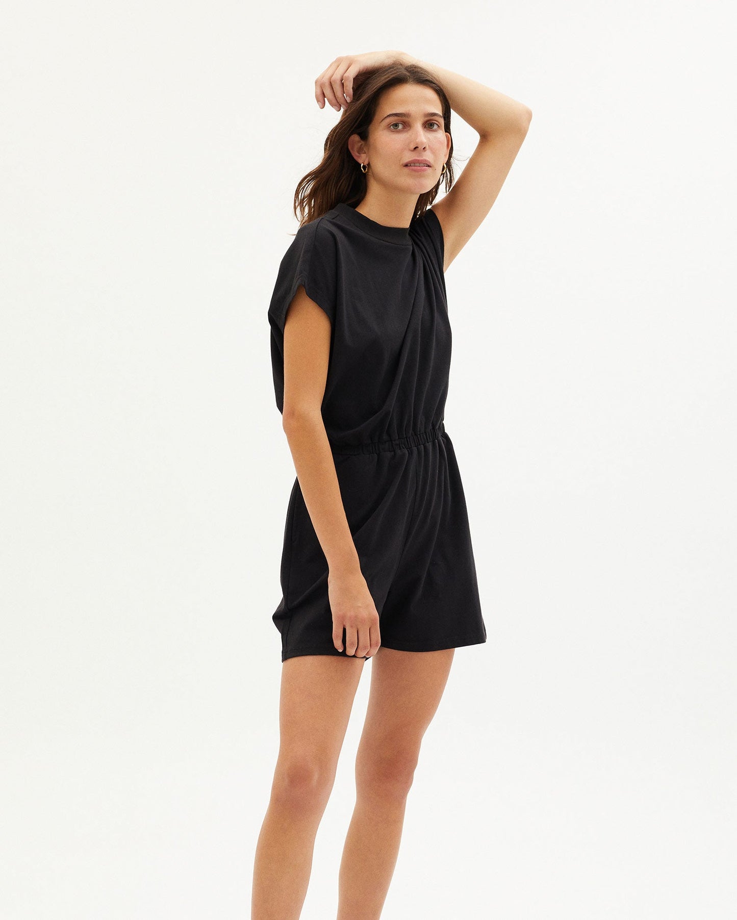 Combishort noire en coton bio - black voltaire