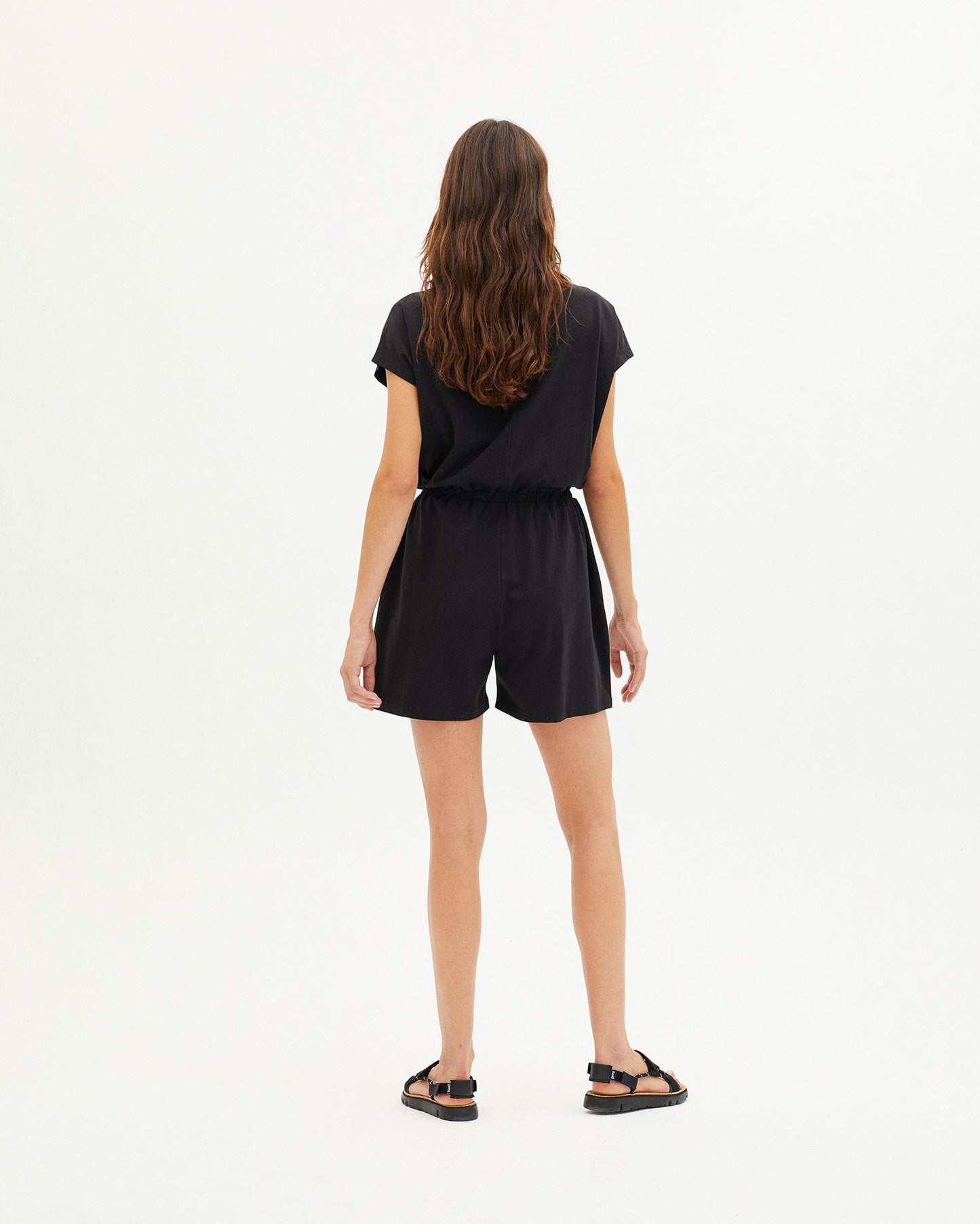 Combishort noire en coton bio - black voltaire