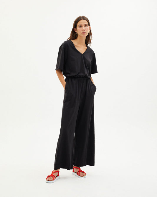 Combinaison légère noire en coton bio - black allegra jumpsuit