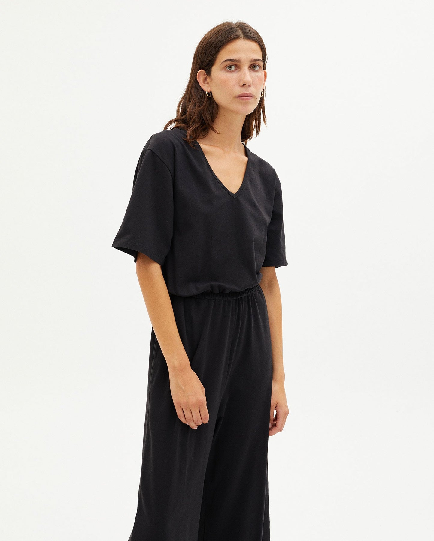 Combinaison légère noire en coton bio - black allegra jumpsuit