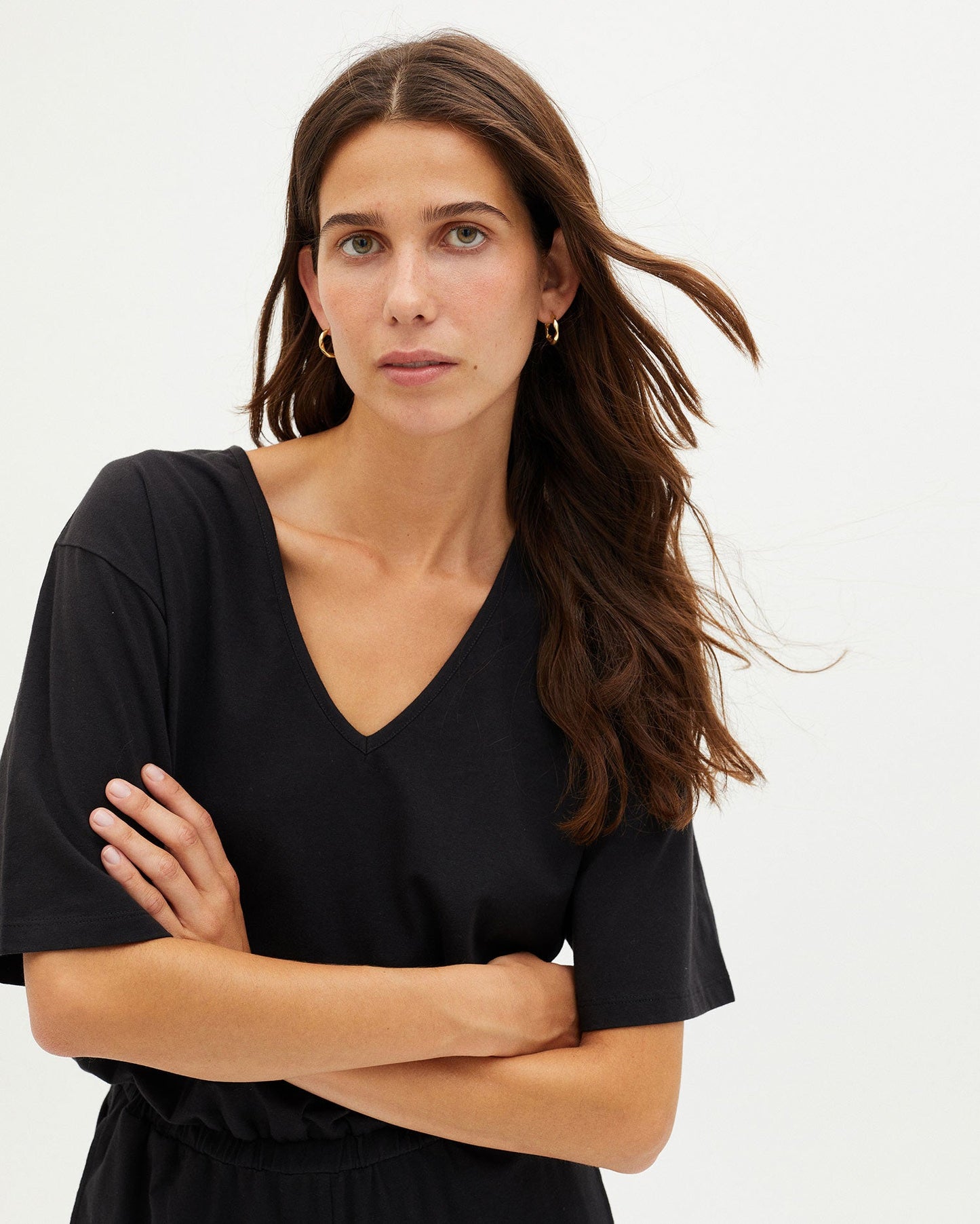 Combinaison légère noire en coton bio - black allegra jumpsuit