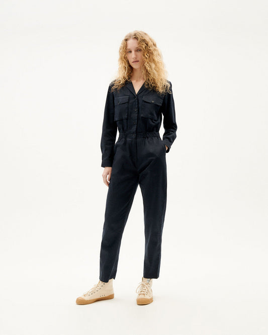 Combinaison bleue foncée en coton bio - navy hannah jumpsuit