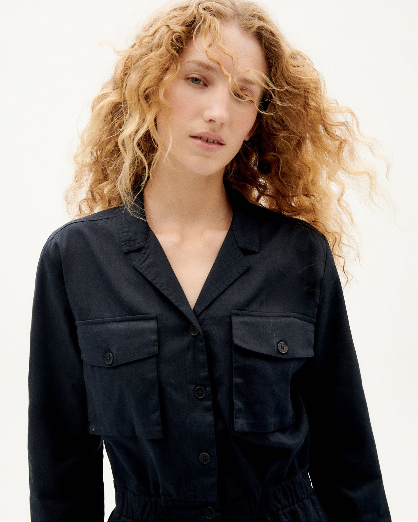 Combinaison bleue foncée en coton bio - navy hannah jumpsuit