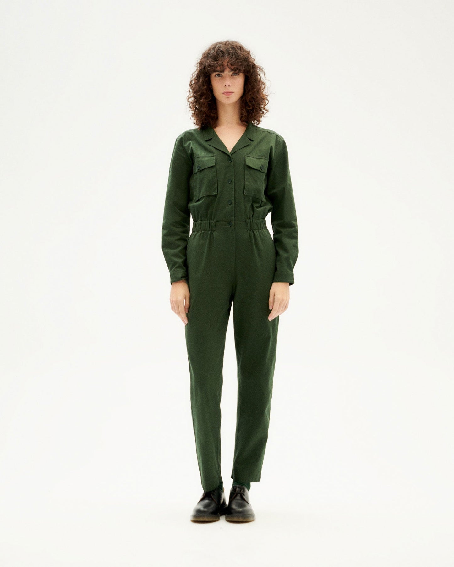 Combinaison verte foncée en coton bio - bottle green hannah jumpsuit