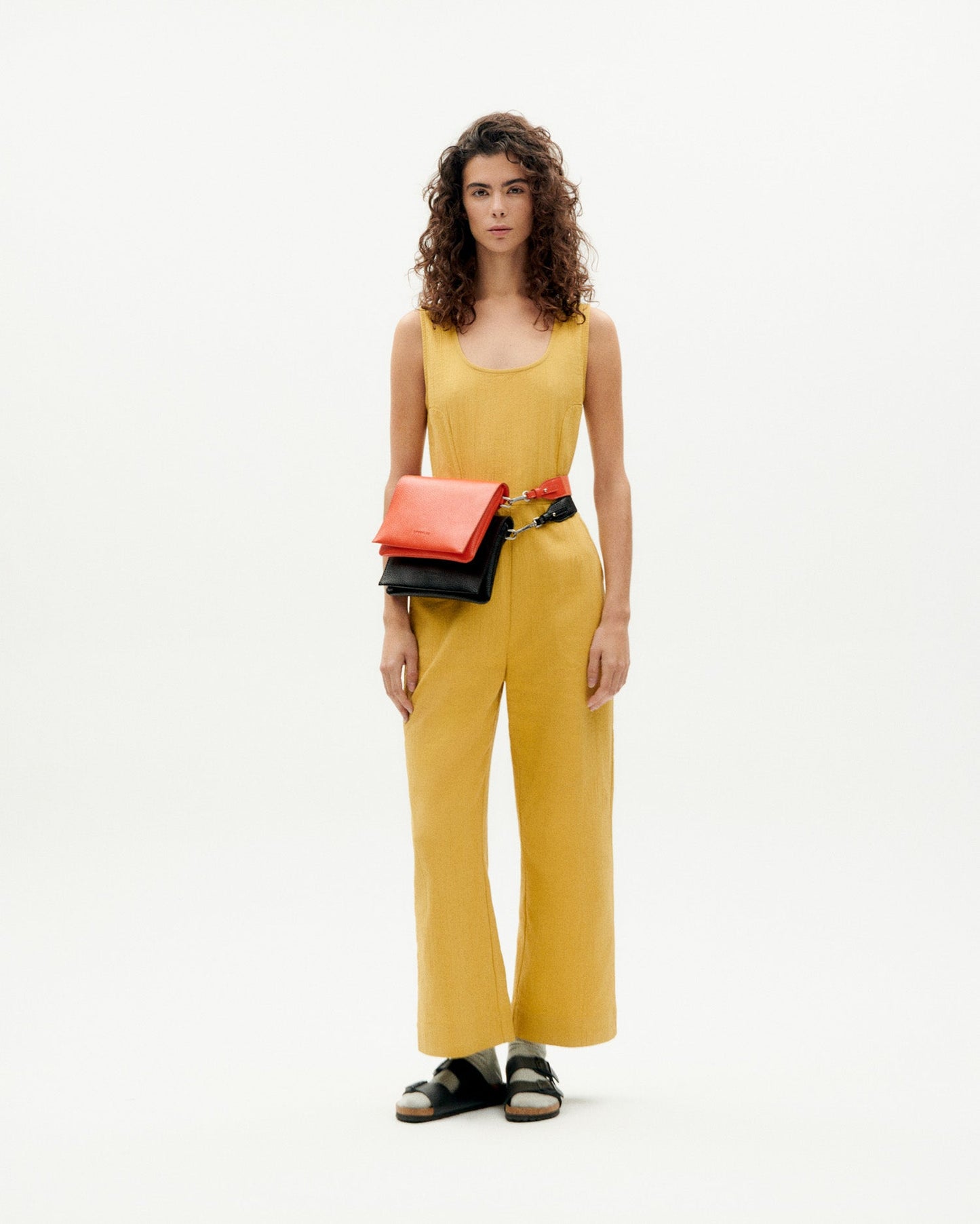 Combinaison en coton bio | jaune "ambar crinkled rafflesia jumpsuit"