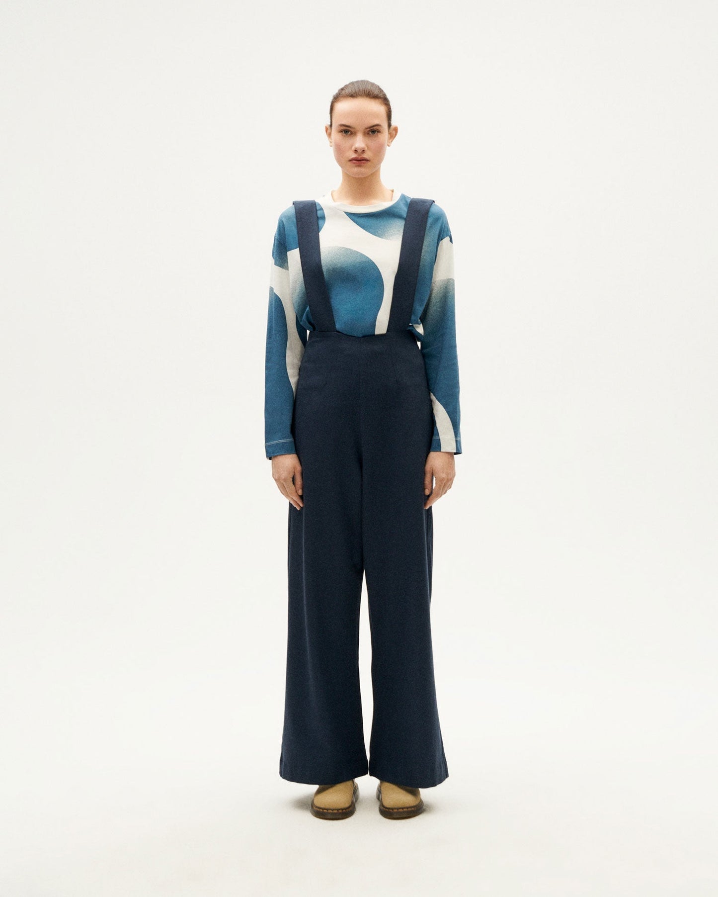Salopette en coton bio | bleu "blueberry pia jumpsuit grey"
