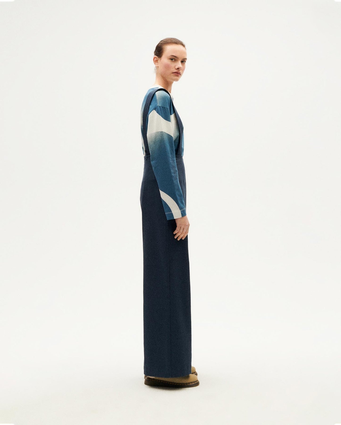 Salopette en coton bio | bleu "blueberry pia jumpsuit grey"