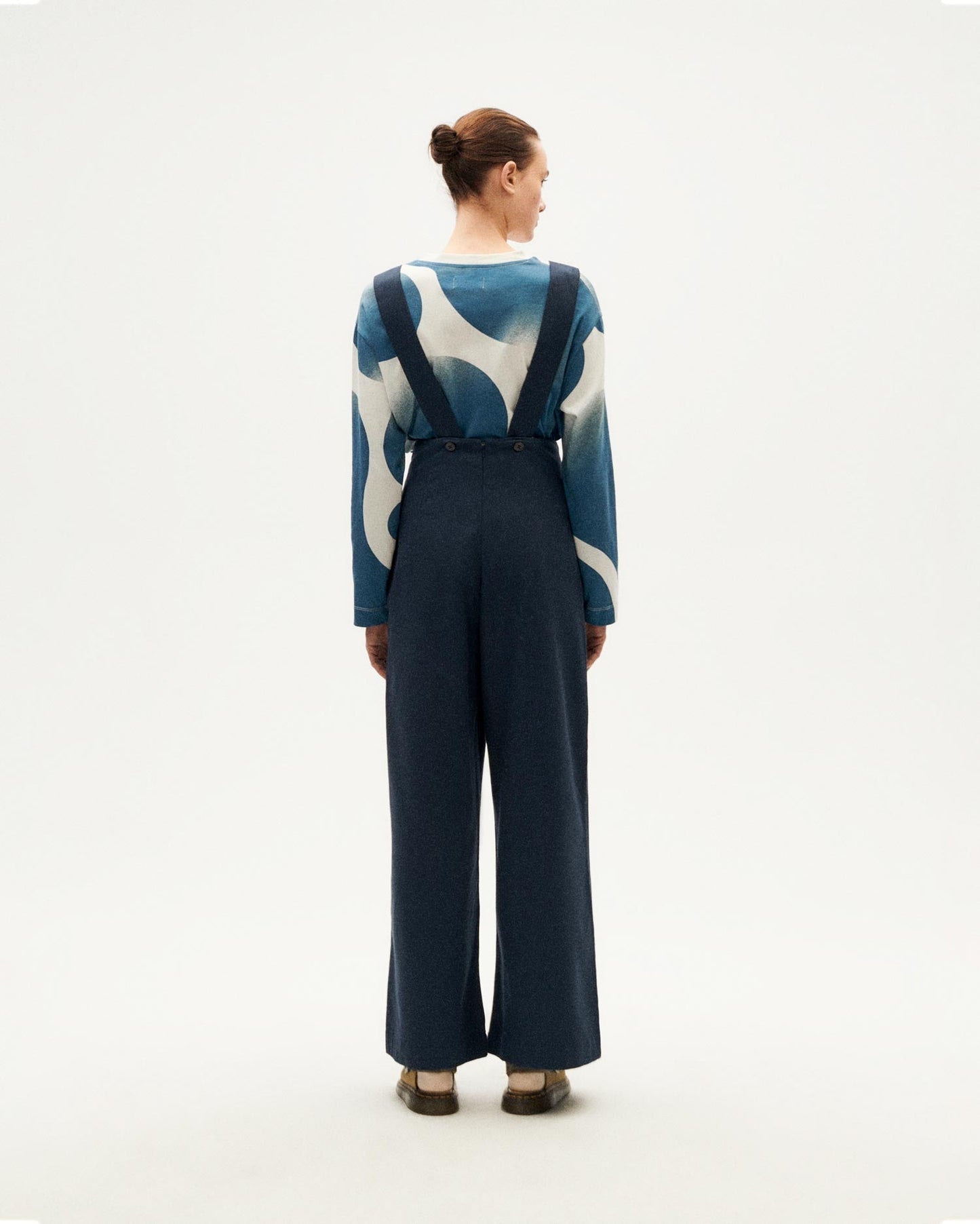 Salopette en coton bio | bleu "blueberry pia jumpsuit grey"